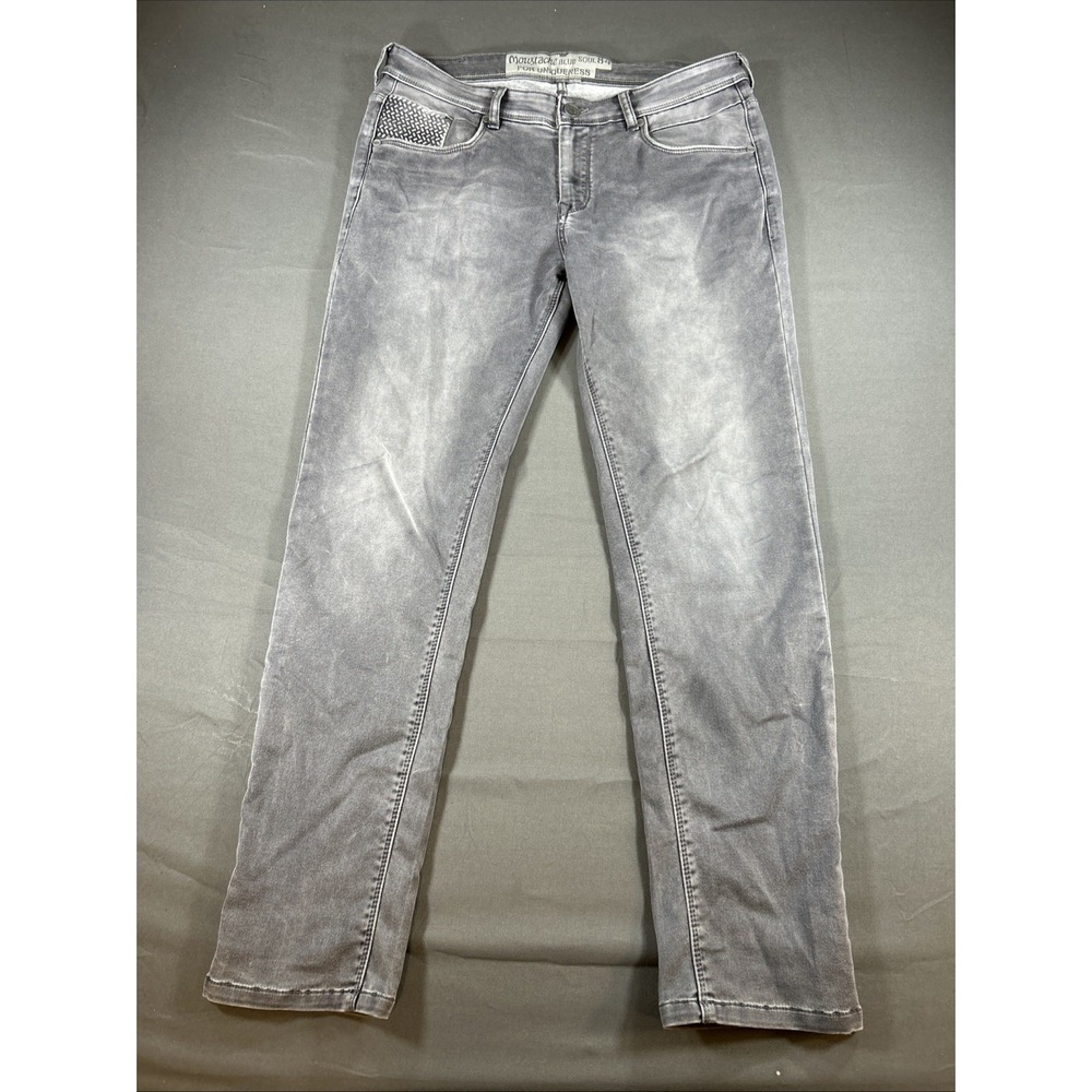 Mustache  grey-washed stretch denim jeans 36